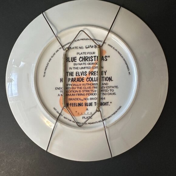 ELVIS PRESLEY DECORATIVE PLATE "BLUE CHRISTMAS" PLATE No 6290 B LIMITED EDITION - Picture 3 of 3